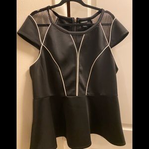 Torrid scuba and mesh peplum top